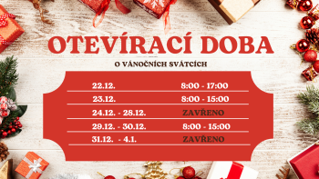 Otevírací doba o Vánočních svátcích