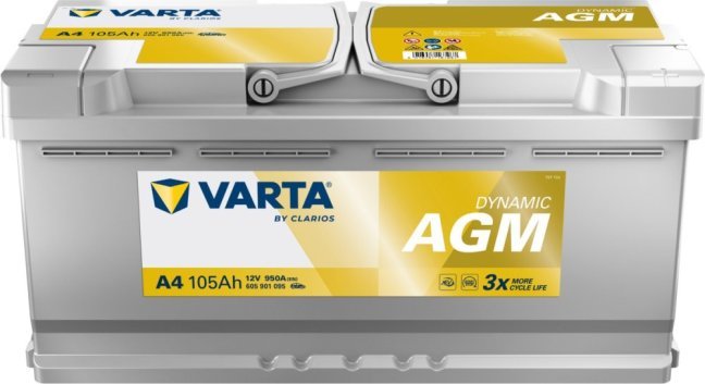 VARTA Silver dynamic AGM  START-STOP 105Ah 950A 12V / 605901