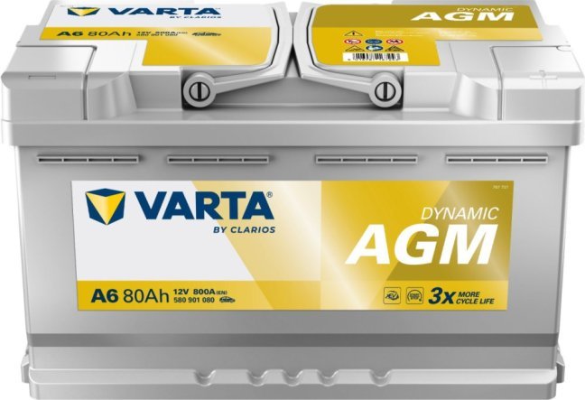 VARTA Silver dynamic AGM  START-STOP 80Ah 800A 12V / 580901